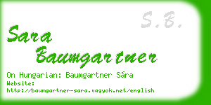 sara baumgartner business card